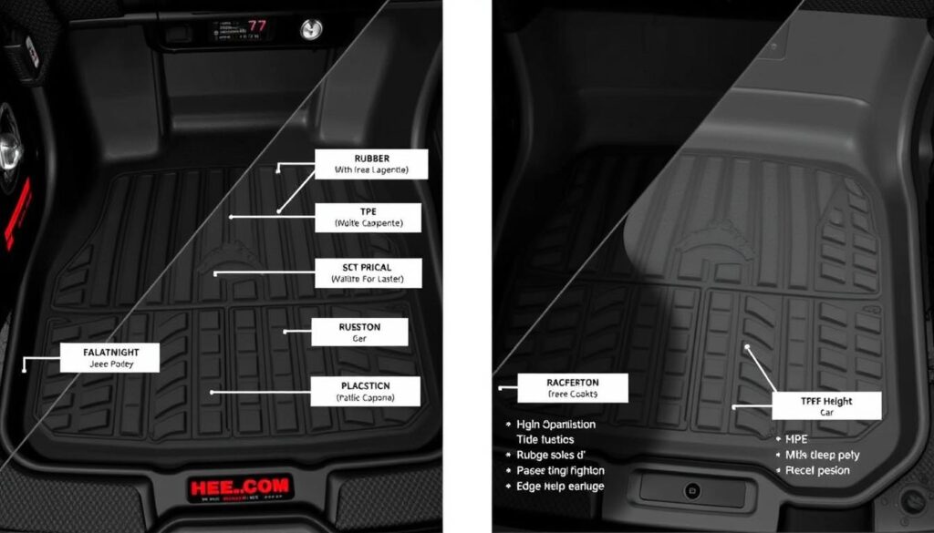 Comparison of different floor liner materials and designs for Jeep Wrangler Unlimited 2023 Comparison of different floor liner materials and designs for Jeep Wrangler Unlimited 2023