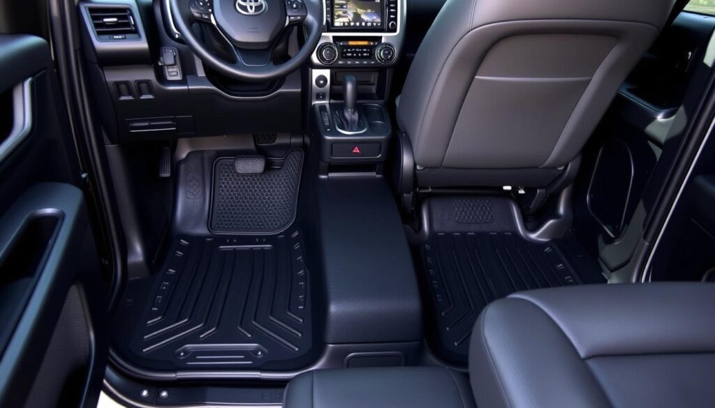 Toyota 4Runner 2024 interior with custom all-weather mats installed Toyota 4Runner 2024 interior with custom all-weather mats installed