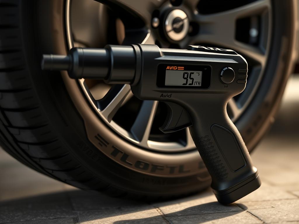 Avid Power Tire Inflator with pistol grip design Avid Power Tire Inflator with pistol grip design