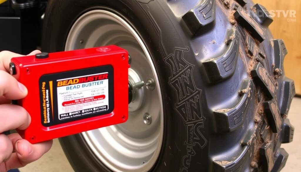 BeadBuster XB-550 breaking a tire bead
