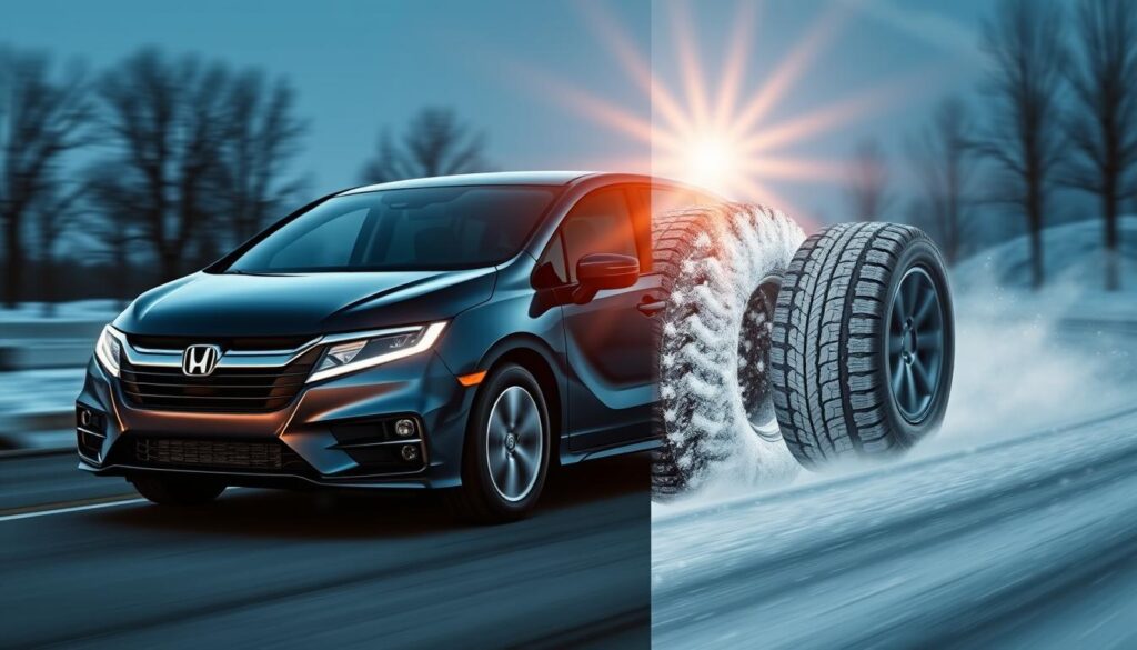 Honda Odyssey with different tire types for various conditions